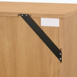 Armoires^Muji Armoire en noyer avec portes en verre