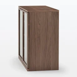 Armoires^Muji Armoire en noyer avec portes en verre