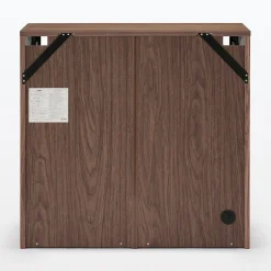 Armoires^Muji Armoire en noyer avec portes en verre