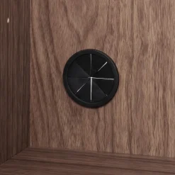 Armoires^Muji Armoire en noyer avec portes en verre