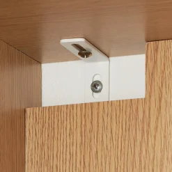 Armoires^Muji Armoire en noyer avec portes en verre