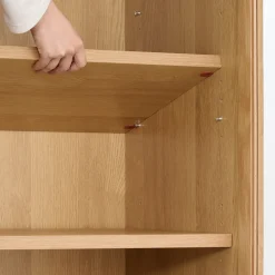 Armoires^Muji Armoire en noyer avec portes en verre
