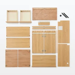Armoires^Muji Armoire en noyer avec tiroirs