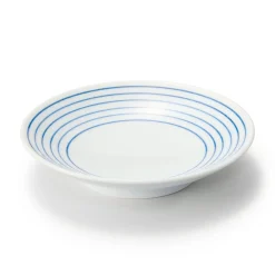 Vaisselle^Muji Assiette en porcelaine Hasami - Motif rayures, Petite