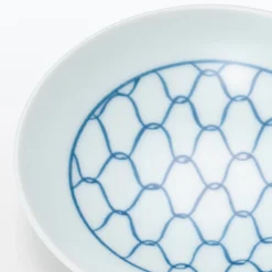 Vaisselle^Muji Assiette en porcelaine Hasami ‐  Motif maille, Petite