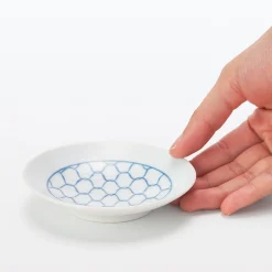Vaisselle^Muji Assiette en porcelaine Hasami ‐  Motif maille, Petite