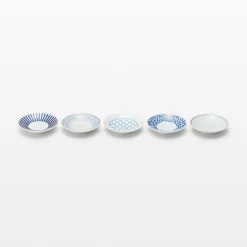 Vaisselle^Muji Assiette en porcelaine Hasami ‐  Motif maille, Petite