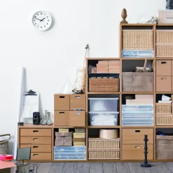 Étagères Modulables En Bois^Muji Bloc‐tiroir en chêne ‐ 4 tiroirs horizontaux (Dont Eco‐part. 0,82 €)