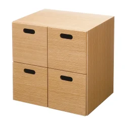 Étagères Modulables En Bois^Muji Bloc‐tiroir en chêne ‐ 4 tiroirs (Dont Eco‐part. 0,82 €)