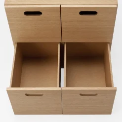 Étagères Modulables En Bois^Muji Bloc‐tiroir en chêne ‐ 4 tiroirs (Dont Eco‐part. 0,82 €)