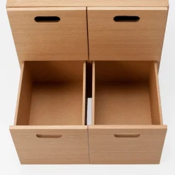 Étagères Modulables En Bois^Muji Bloc‐tiroir en chêne ‐ 4 tiroirs (Dont Eco‐part. 0,82 €)