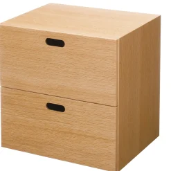 Étagères Modulables En Bois^Muji Bloc‐tiroir en chêne ‐ 2 tiroirs (Dont Eco‐part. 0,82 €)