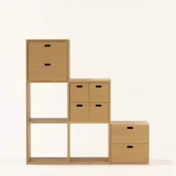 Étagères Modulables En Bois^Muji Bloc‐tiroir en chêne ‐ 2 tiroirs (Dont Eco‐part. 0,82 €)