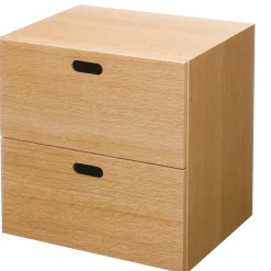 Étagères Modulables En Bois^Muji Bloc‐tiroir en chêne ‐ 2 tiroirs (Dont Eco‐part. 0,82 €)