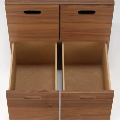 Étagères Modulables En Bois^Muji Bloc‐tiroir en noyer ‐ 4 tiroirs (Dont Eco‐part. 0,82 €)