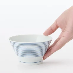 Vaisselle^Muji Bol à riz en porcelaine Hasami ‐  Motif rayures, Petite