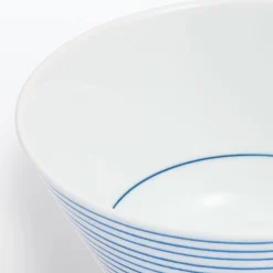 Vaisselle^Muji Bol à riz en porcelaine Hasami ‐  Motif rayures, Petite