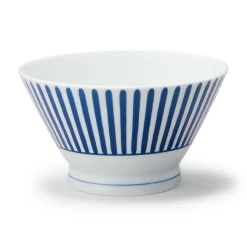 Vaisselle^Muji Bol à riz en porcelaine Hasami ‐ Motif rayures éventail, Petite