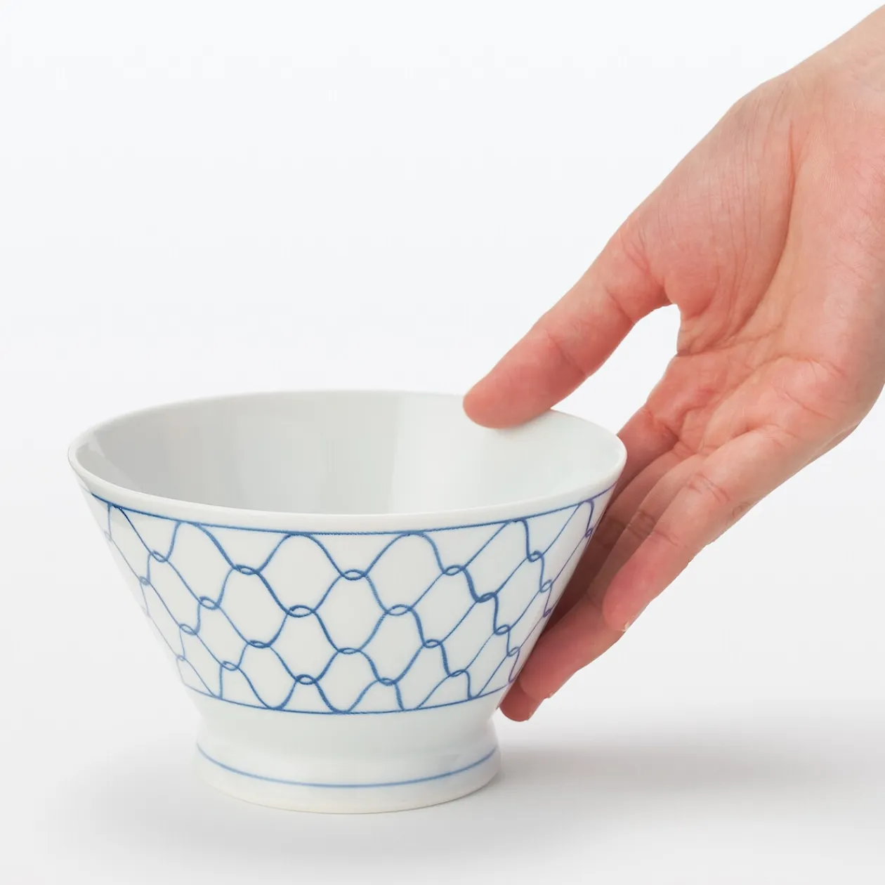 Vaisselle^Muji Bol à riz en porcelaine Hasami - Motif maille, Grande