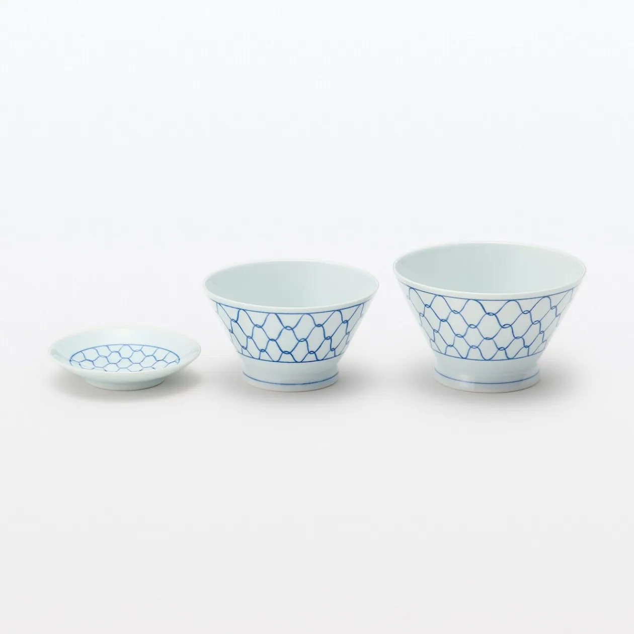 Vaisselle^Muji Bol à riz en porcelaine Hasami - Motif maille, Grande
