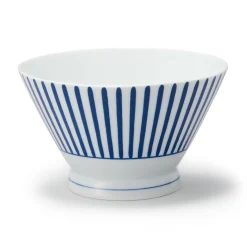 Vaisselle^Muji Bol à riz en porcelaine Hasami - Motif rayures éventail, Grande