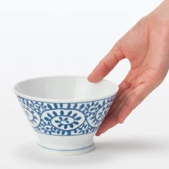 Vaisselle^Muji Bol à riz en porcelaine Hasami - Motif arabesque, Grande