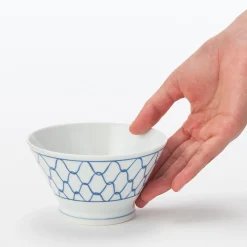 Vaisselle^Muji Bol à riz en porcelaine Hasami - Motif maille, Petit
