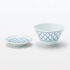Vaisselle^Muji Bol à riz en porcelaine Hasami - Motif maille, Petit