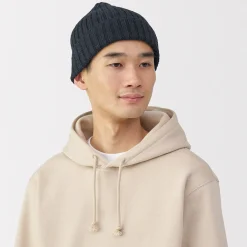 Chapeaux|Chapeaux^Muji Bonnet unisexe en laine côtelée antidémangeaisons