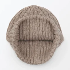 Chapeaux|Chapeaux^Muji Bonnet unisexe en laine côtelée antidémangeaisons