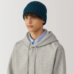 Chapeaux|Chapeaux^Muji Bonnet unisexe en laine côtelée antidémangeaisons