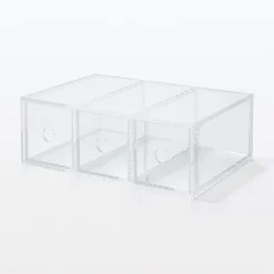 Rangements En Acrylique^Muji Boîte acrylique 3 tiroirs L8.6X P17X H25.2cm