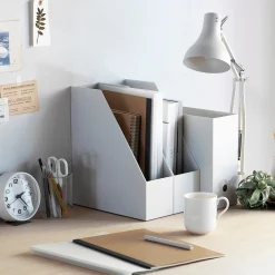 Petits Rangements En Polypropylène|Boîtes Et Rangement De Bureau^Muji Boîte archives grise en biais en PP L10X P27.7X 31.6cm