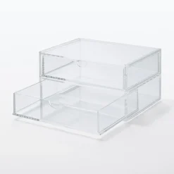 Rangements En Acrylique^Muji Boîte en acrylique 2 tiroirs L17.5X P13X H9.5cm