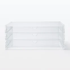Rangements En Acrylique^Muji Boîte en acrylique 3 tiroirs L25.5X P17X H10cm