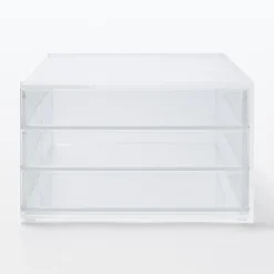 Rangements En Acrylique^Muji Boîte en acrylique 3 tiroirs L25.5X P17X H10cm