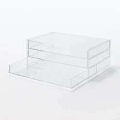 Rangements En Acrylique^Muji Boîte en acrylique 3 tiroirs L25.5X P17X H10cm
