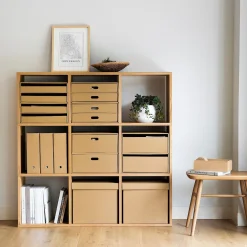 Boîtes Et Rangement De Bureau^Muji Boîtes archives biais A4 en kraft (Lot de 5)