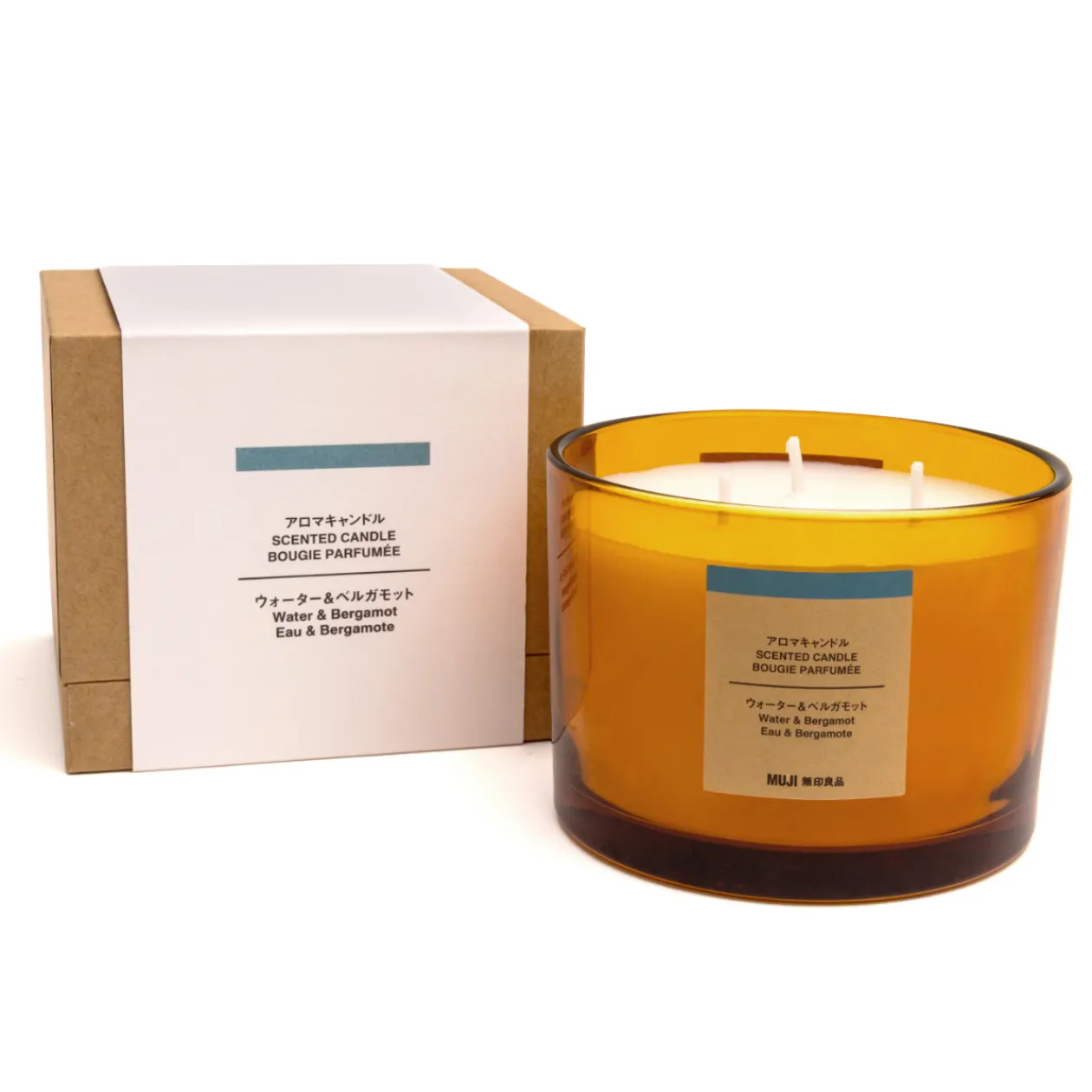 Bougies^Muji Bougie 3 mèche eau et bergamote