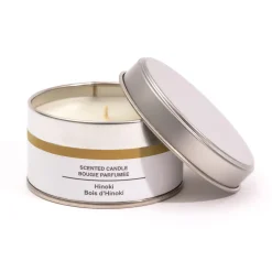 Bougies^Muji Bougie Métal  ‐ Bois d'hinoki