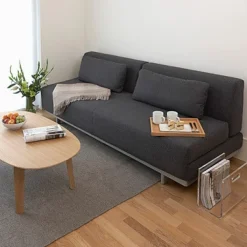 Canapés Et Repose-Pieds^Muji Canapé convertible 2 places en feutrine anthracite