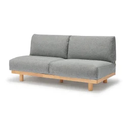 Canapés Et Repose-Pieds^Muji Canapé en polyester tissé sans accoudoirs ‐ 2 places, Gris