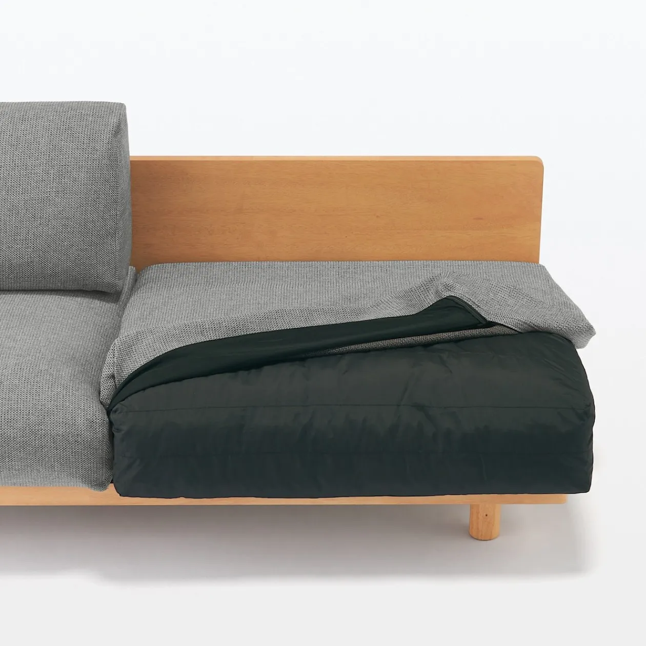 Canapés Et Repose-Pieds^Muji Canapé en polyester tissé sans accoudoirs ‐ 3 places, Gris