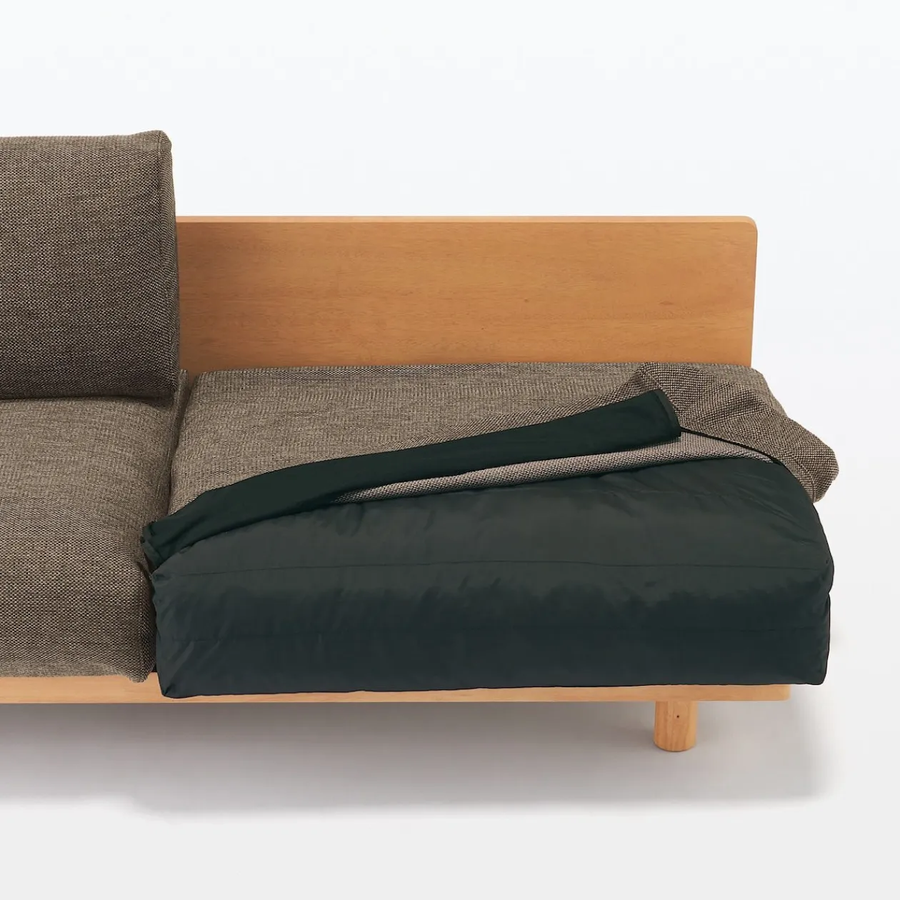 Canapés Et Repose-Pieds^Muji Canapé en polyester tissé sans accoudoirs ‐ 3 places, Marron