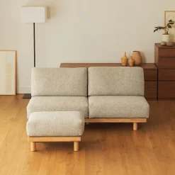 Canapés Et Repose-Pieds^Muji Canapé en polyester tissé sans accoudoirs ‐ 2 places, Beige