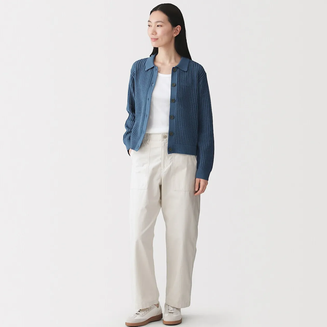 Pulls Et Cardigans^Muji Cardigan à col en tricot de coton mélangé pour femme