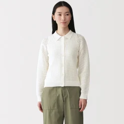 Pulls Et Cardigans^Muji Cardigan à col en tricot de coton mélangé pour femme