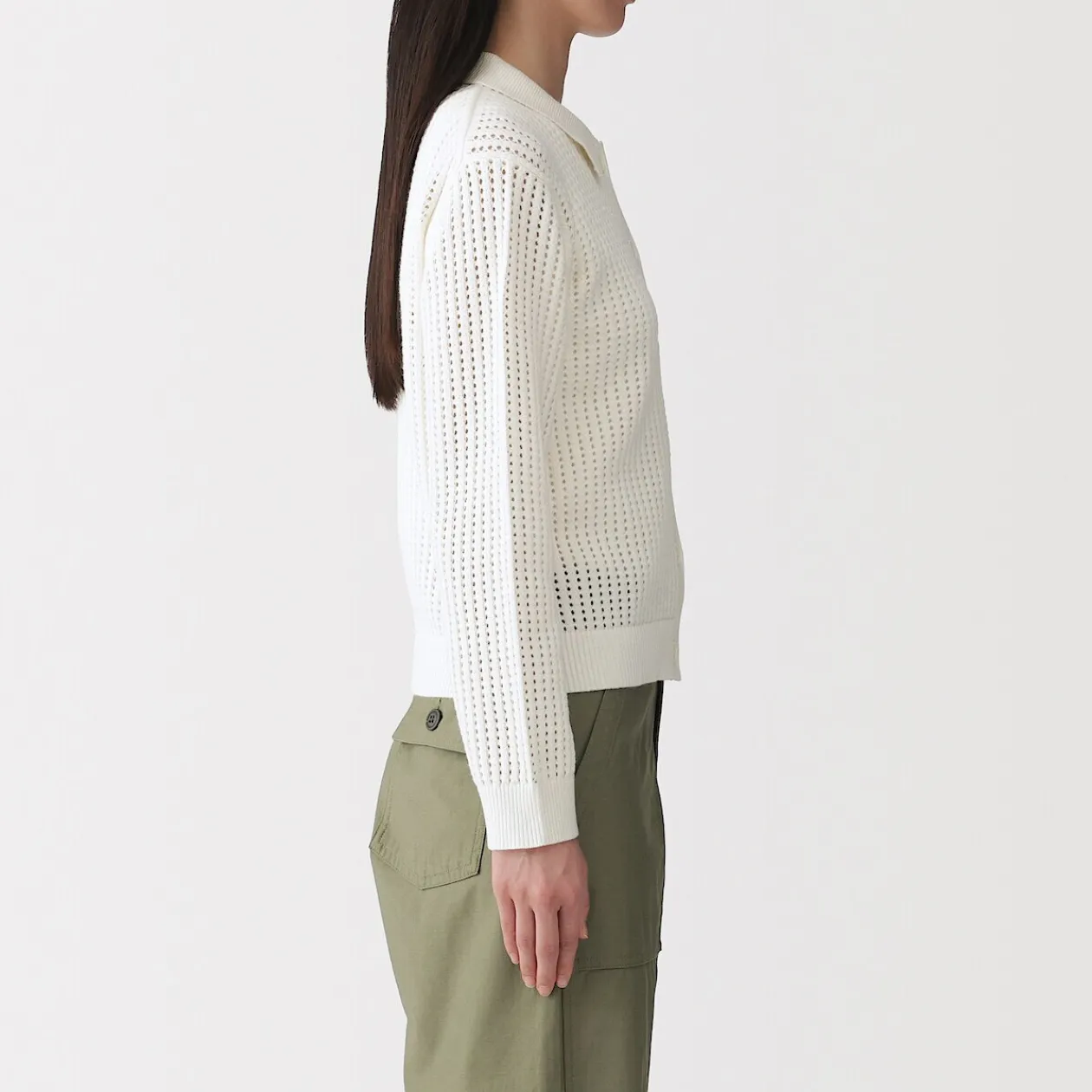 Pulls Et Cardigans^Muji Cardigan à col en tricot de coton mélangé pour femme