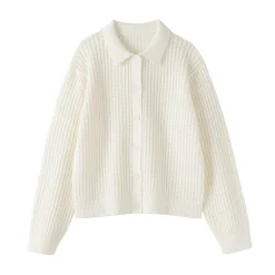 Pulls Et Cardigans^Muji Cardigan à col en tricot de coton mélangé pour femme