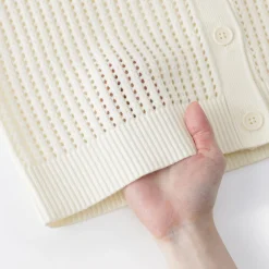 Pulls Et Cardigans^Muji Cardigan à col en tricot de coton mélangé pour femme